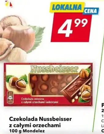 Lewiatan Mondelez Czekolada Nussbeisser z całymi orzechami laskowymi z całymi orzechami 100 g oferta