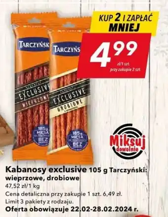 Lewiatan Tarczyński Kabanosy exclusive 105 g oferta
