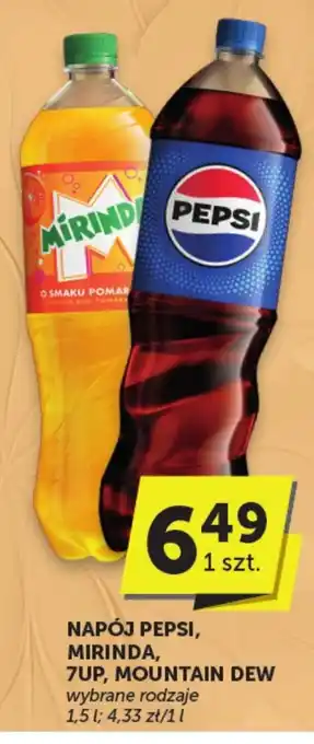 Groszek NAPÓJ PEPSI, MIRINDA, 7UP, MOUNTAIN DEW 1,5 L oferta