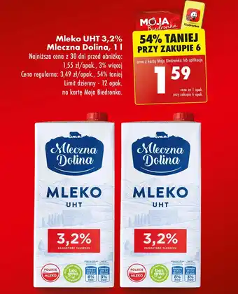 Biedronka Mleko Mleczna Dolina oferta