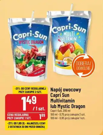 Polomarket Napój owocowy Capri Sun Multivitamin lub Mystic Dragon Capri Sun 200 ml oferta