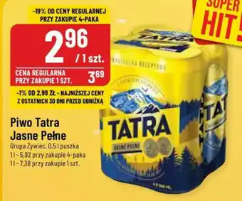 Polomarket Piwo Tatra Jasne Pełne Grupa Żywiec 0,5l oferta
