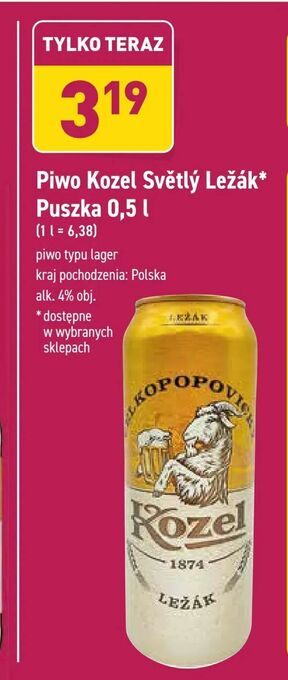 ALDI Piwo Kozel Světlý Ležák* oferta