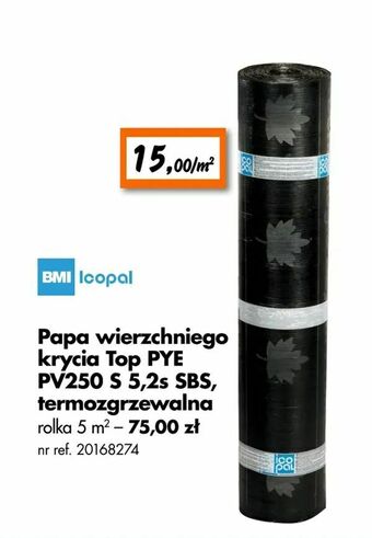Bricoman Papa wierzchniego krycia Top PYE PV250 S 5,2s SBS, termozgrzewalna oferta