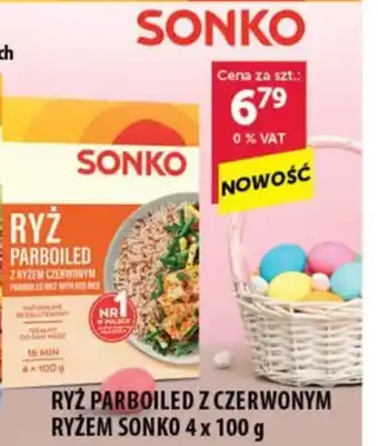 Eurocash RYŻ PARBOILED Z CZERWONYM RYŻEM SONKO 4 x 100 g oferta