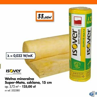 Bricoman Wełna mineralna Super-Mata, szklana, 15 cm. oferta