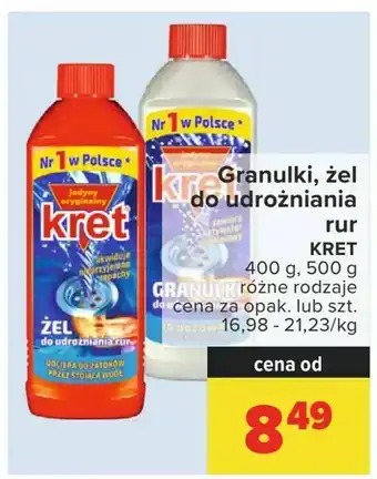 Carrefour Granulki, żel do udrożniania rur oferta