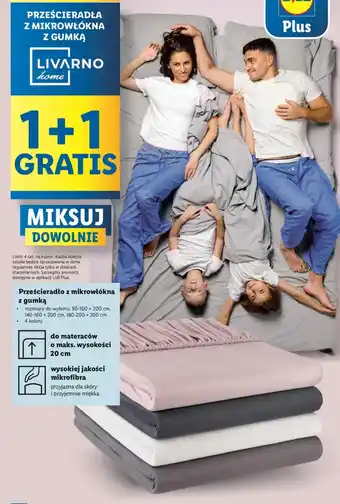 Lidl PRZEŚCIERADŁA Z MIKROWŁÓKNA Z GUMKĄ LIVARNO HOME oferta