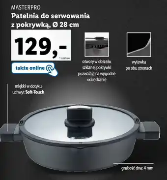 Lidl MASTERPRO Patelnia do serwowania z pokrywką, 28 cm oferta