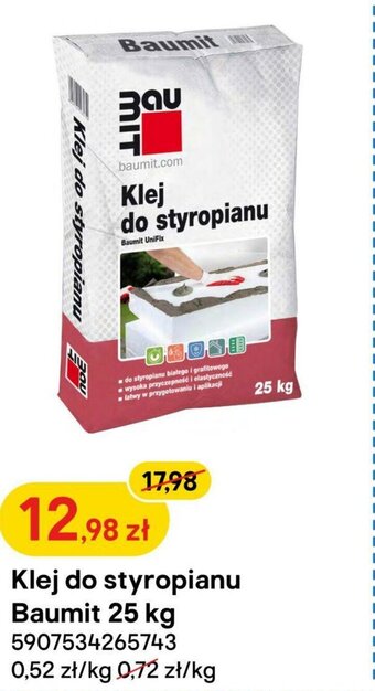 Castorama Klej do styropianu Baumit 25kg oferta
