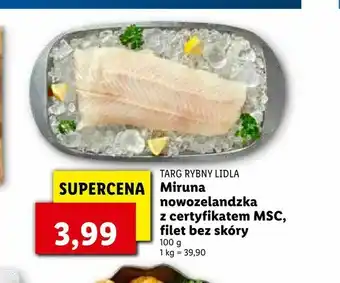 Lidl Miruna nowozelandzka z certyfikatem MSC, filet bez skóry oferta