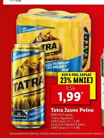 Lidl Tatra Jasne Pełne oferta