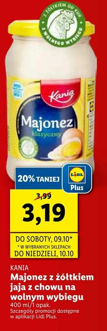 Lidl Majonez z żółtkiem jaja z chowu na wolnym wybiegu oferta