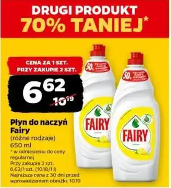 Netto Płyn do naczyń Fairy 650ml oferta