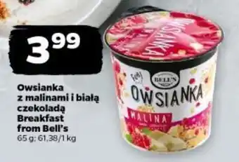 Netto Owsianka z malinami i białą czekoladą Breakfast from Bell's 65 g oferta