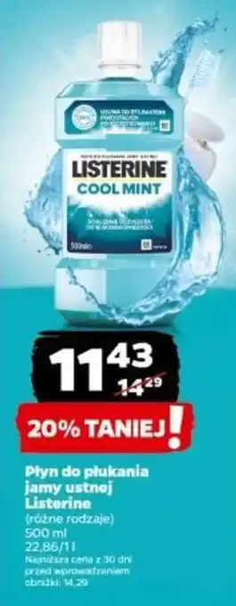 Netto Płyn do płukania jamy ustnej Listerine 500 ml oferta