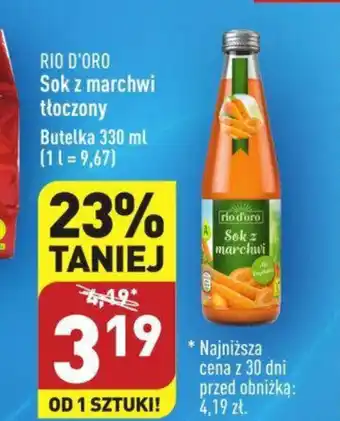 ALDI RIO D'ORO Sok z marchwi tłoczony 330 ml oferta