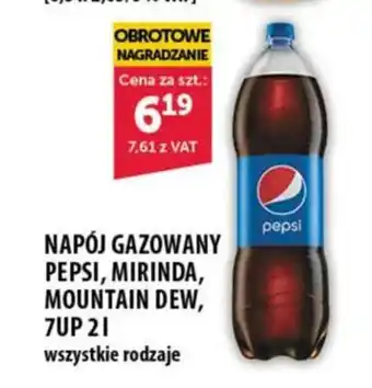 Eurocash NAPÓJ GAZOWANY PEPSI, MIRINDA, MOUNTAIN DEW, 7UP 2 l oferta