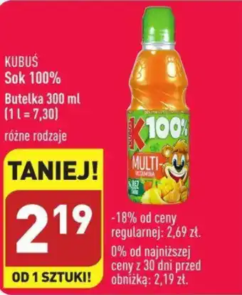 ALDI KUBUŚ Sok 100% 300ml oferta