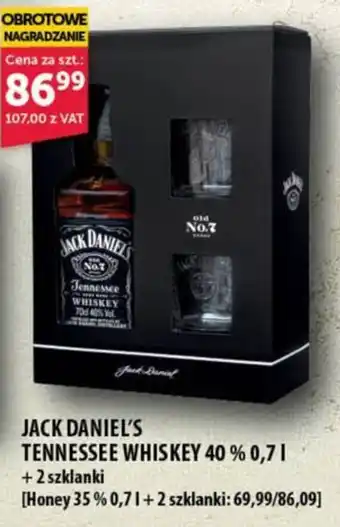 Eurocash JACK DANIEL'S TENNESSEE WHISKEY 40 % 0,7 I +2 szklanki oferta