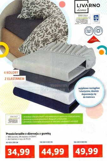 Lidl Prześcieradło z dżerseju z gumką 140-160x200cm oferta