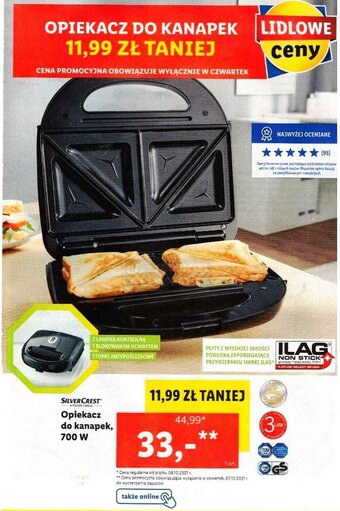 Lidl Opiekacz do kanapek 700 W oferta