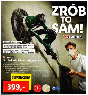 Lidl Szlifierka do ścian i sufitów 710 W oferta