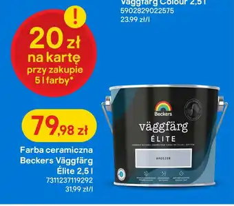 Castorama Farba ceramiczna Beckers Väggfärg Elite 2,5l oferta