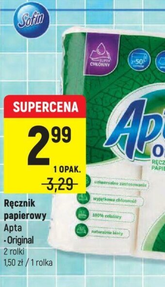 Intermarche Ręcznik papierowy Apta 2 rolki oferta