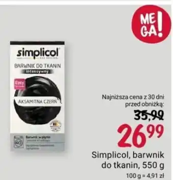 Rossmann Simplicol, barwnik do tkanin, 550 g oferta