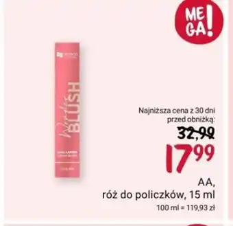 Rossmann AA, róż do policzków, 15 ml oferta