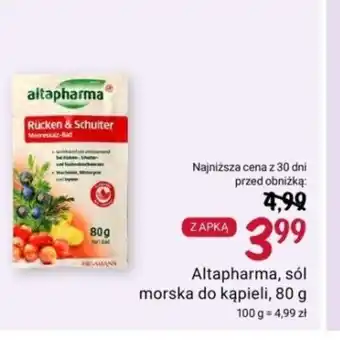 Rossmann Altapharma, sól morska do kąpieli, 80 g oferta