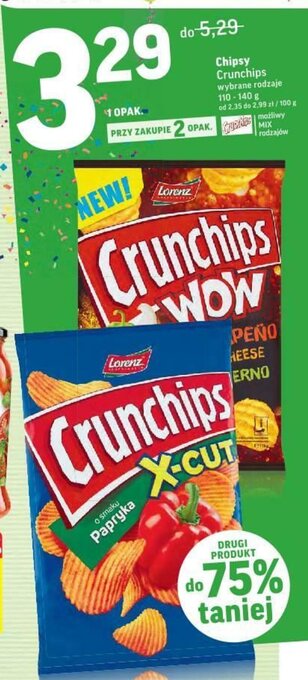 Intermarche Chipsy Crunchips 110-140g oferta