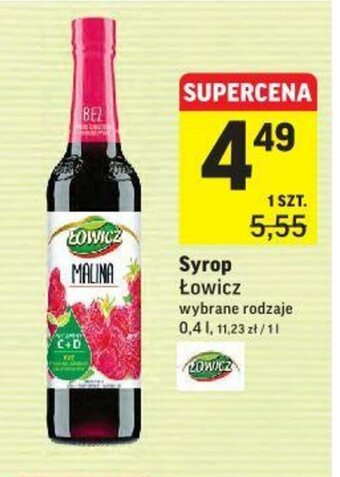 Intermarche Syrop Łowicz 400ml oferta