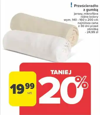Carrefour Prześcieradło z gumką 140-160x200cm oferta