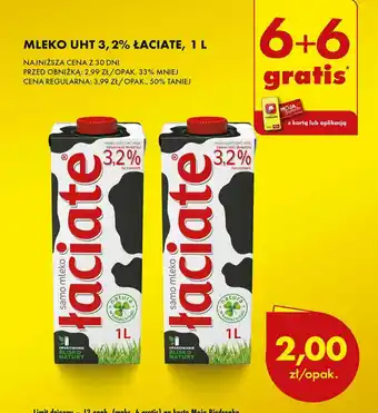 Biedronka MLEKO UHT 3, 2% ŁACIATE 1 L oferta