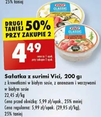Biedronka Sałatka z surimi Vici 200 g oferta
