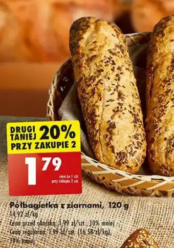 Biedronka Półbagietka z ziarnami 120 g oferta