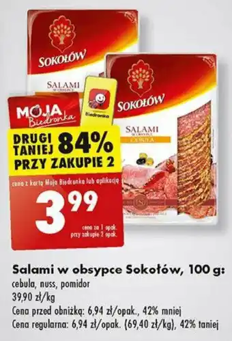 Biedronka Salami w obsypce Sokołów 100 g oferta