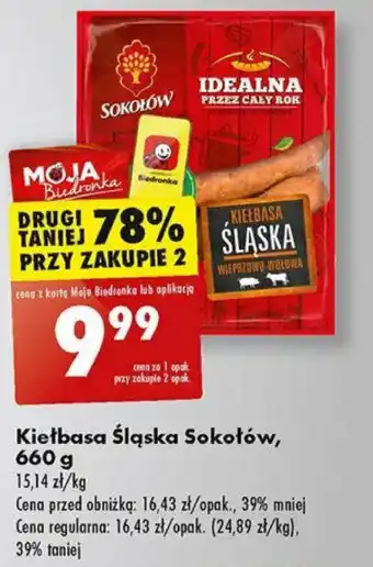 Biedronka Kiełbasa Śląska Sokołów 660g oferta