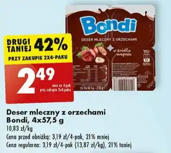 Biedronka Deser mleczny z orzechami Bondi 4x57,5 g oferta