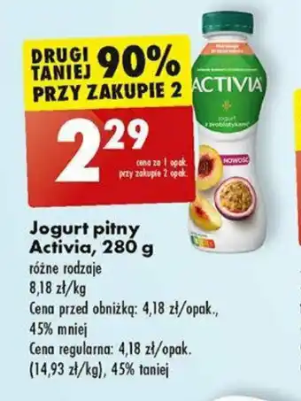 Biedronka Jogurt pitny Activia 280 g oferta