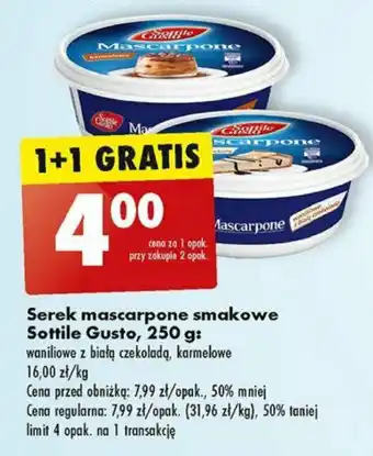 Biedronka Serek mascarpone smakowe Sottile Gusto 250 g oferta