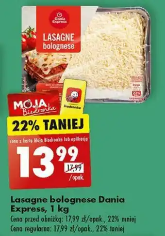 Biedronka Lasagne bolognese Dania Express 1 kg oferta