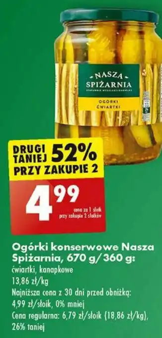 Biedronka Ogórki konserwowe Nasza Spiżarnia 670/360 g oferta