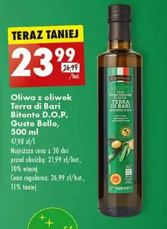 Biedronka oliwa z oliwek Terra di Bari Bitonto D.O.P. Gusto Bello 500 ml oferta