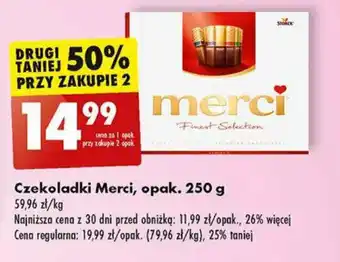 Biedronka Czekoladki Merci 250 g oferta