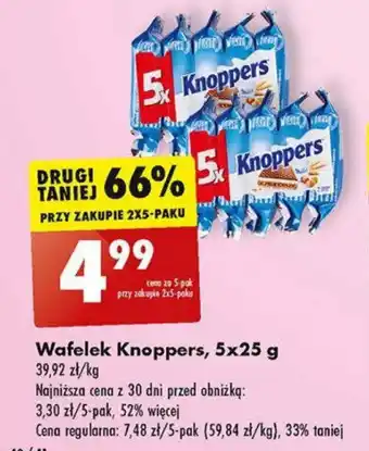Biedronka Wafelek Knoppers 5x25g oferta
