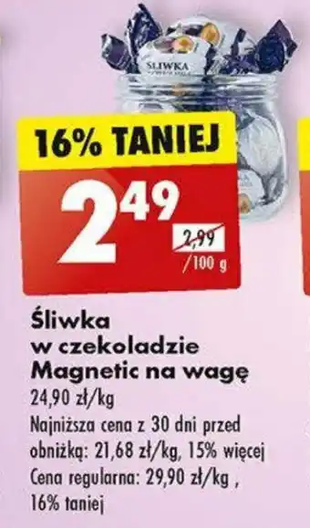 Biedronka śliwka w czekoladzie Magnetic 100g oferta