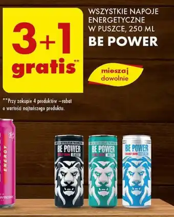 Biedronka BE POWER WSZYSTKIE NAPOJE ENERGETYCZNE 250 ML oferta